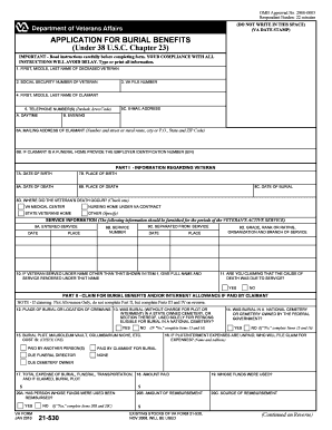 Va Application for Benefits  Form