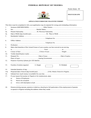 sample application letter nigeria
