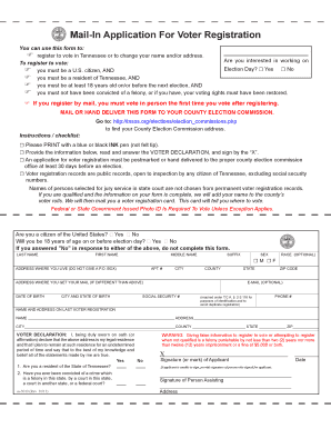 Register to Vote Hamilton County Tn  Form