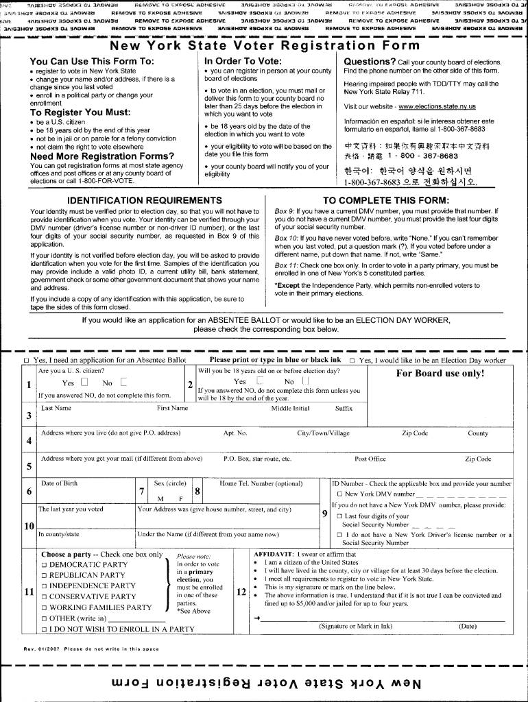 You Can Use This Form to  Register to Vote in New York State Y U Change Your Name Andor Address, Ifthere is a