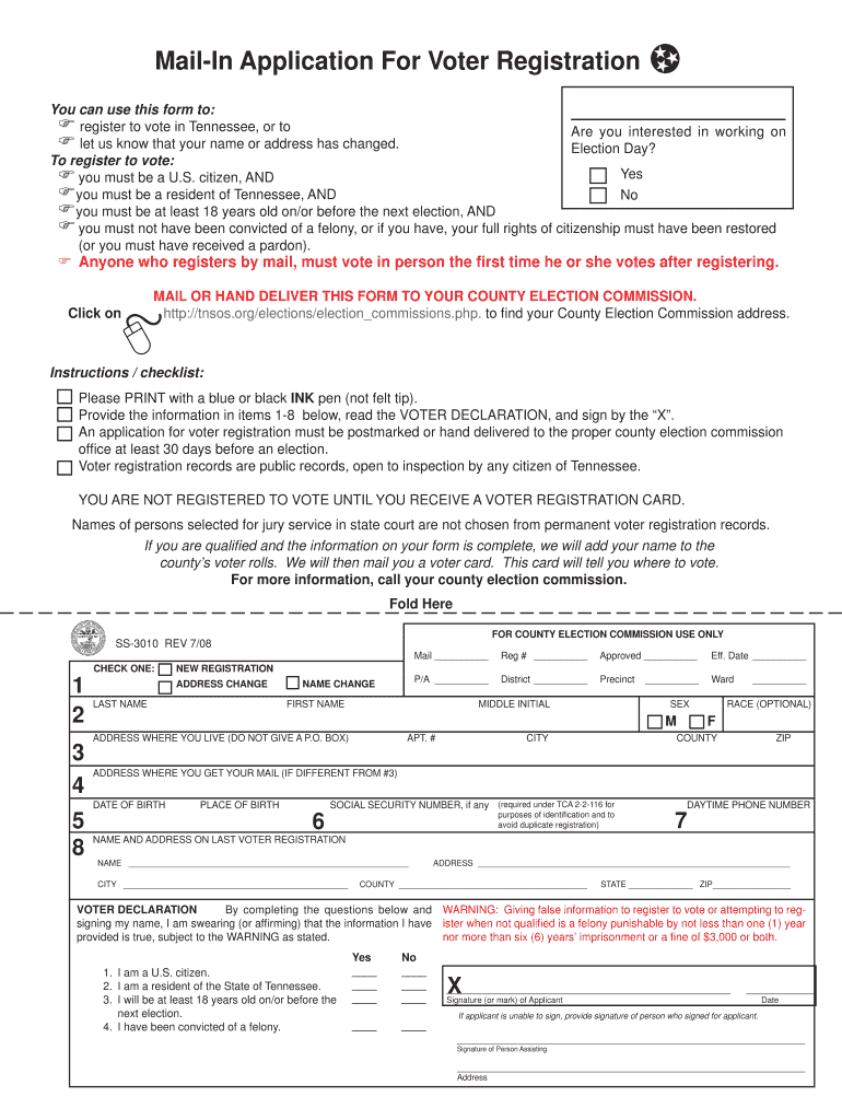 Mail in Application for Voter Registration Hamblencountygovernment  Form