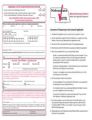 Voter Registration Form Image Douglas County Election Commission