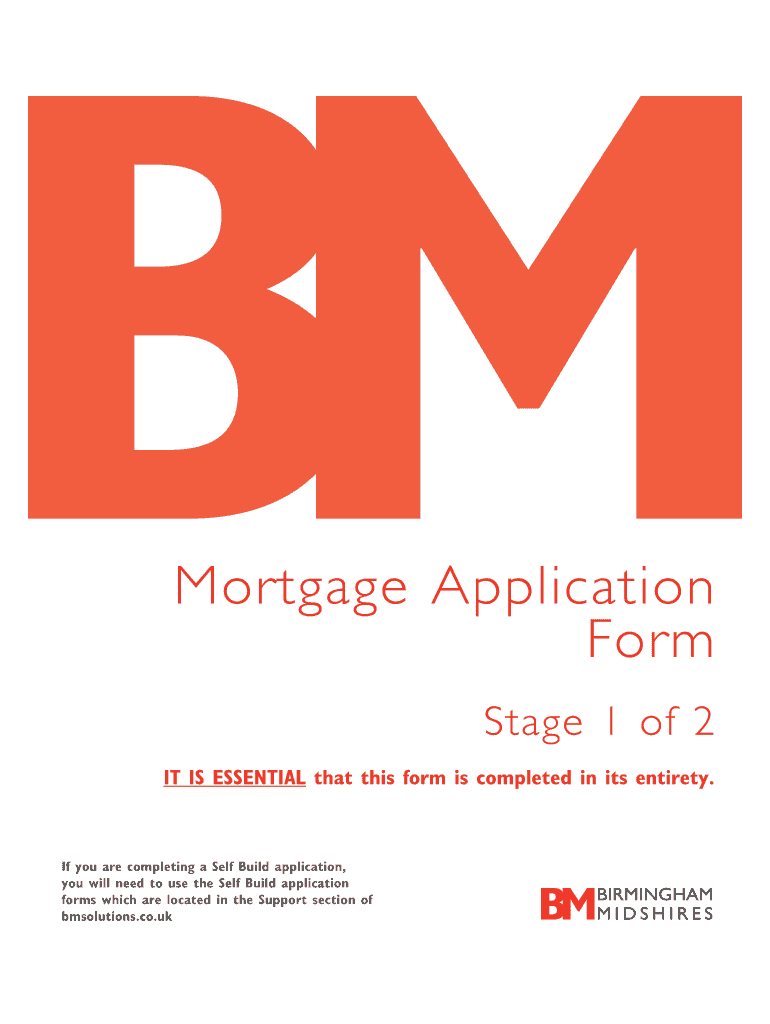 Bm Mortgage Application Form Stage 1