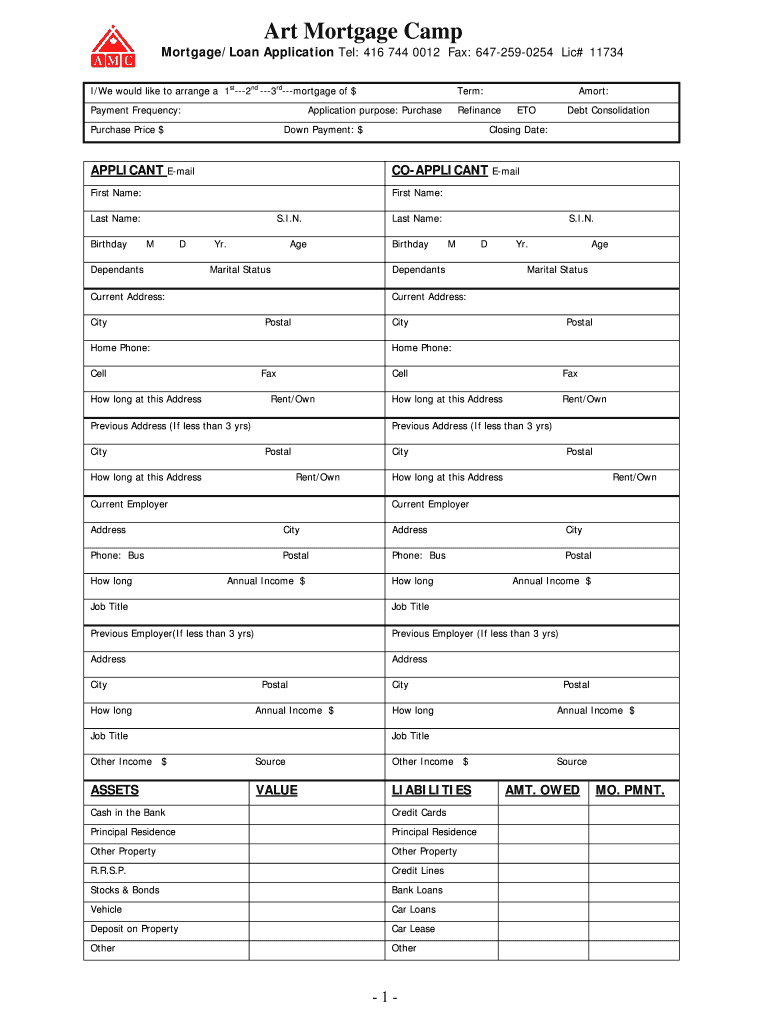 To Download Mortgage Application Form Art Mortgage Camp