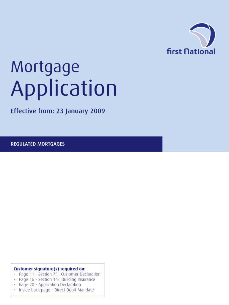 Blank Mortgage Application  Form
