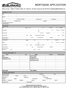 Mortgage Application Form