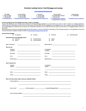 1 Dominion Lending Centres Total Mortgage and Leasing  Form