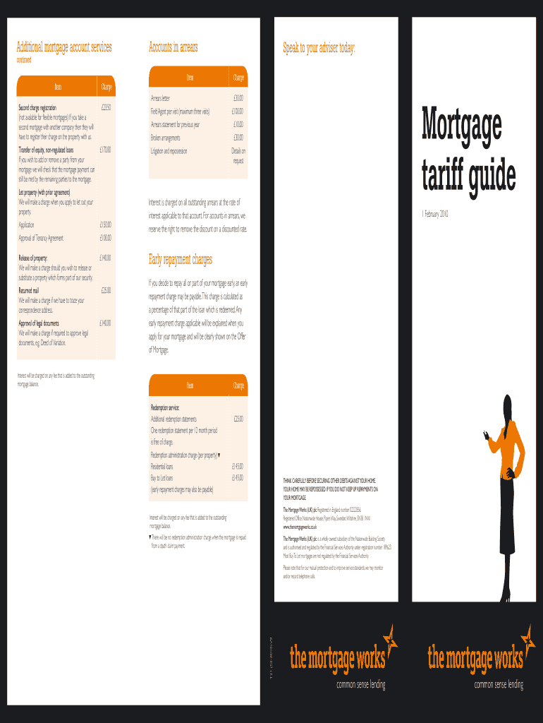 Mortgage Tariff Guide Brilliant Solutions Brilliantsolutions Co  Form
