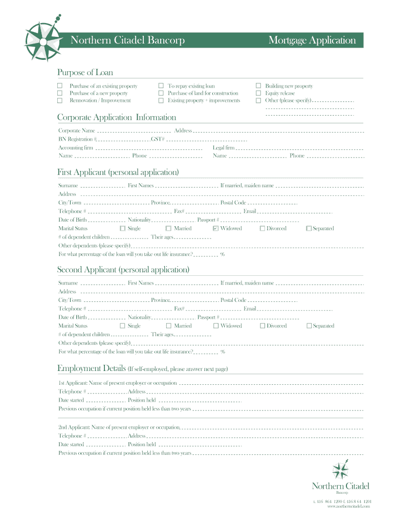 Mortgage App Page 1 Eps  Northern Citadel Bancorp  Form