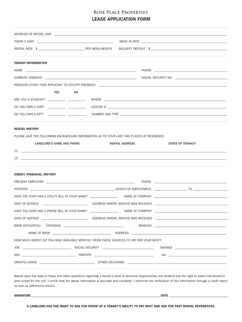 Get and Sign Rose Place Properties  Form
