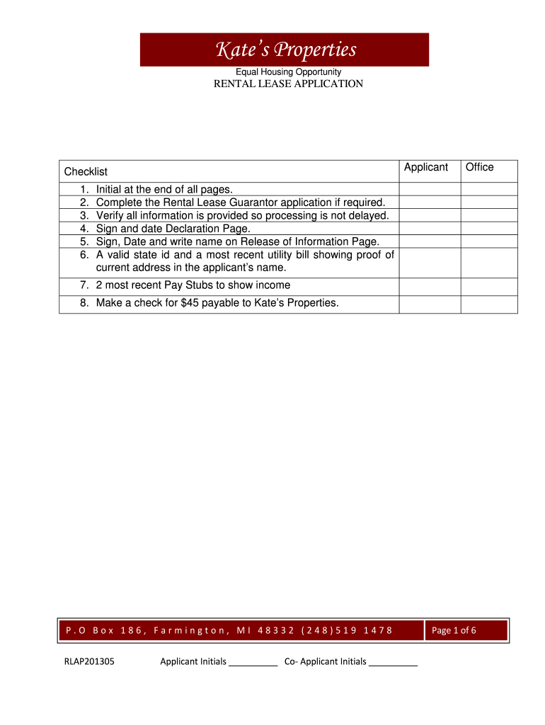 Prds Application to Rent or Lease  Form