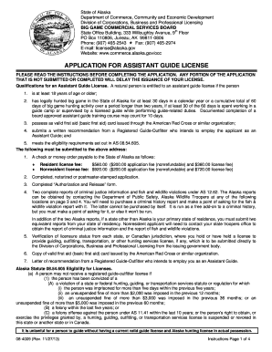  Alaska Guide License Renewal 2013
