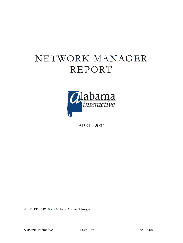 NETWORK MANAGER REPORT APRIL OVERVIEW Operations Alabama's EGovernment Initiative Rolled Full Steam into April  Alabama  Form