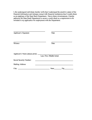 Credit Check Authorization Letter Sample  Form