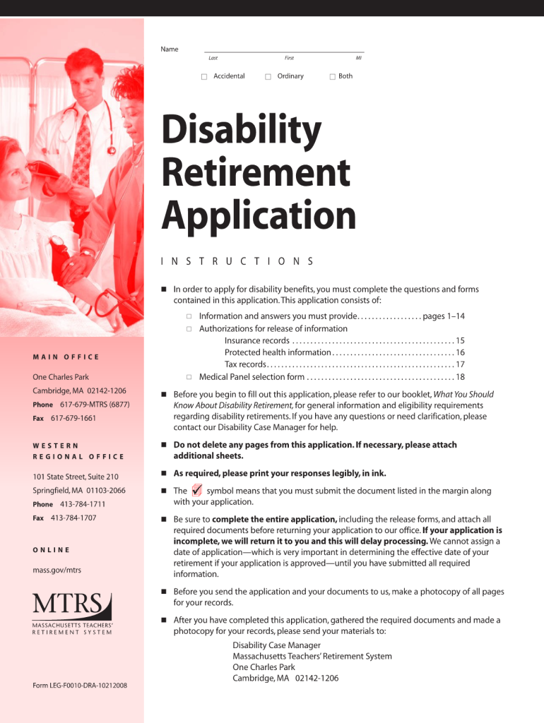Get and Sign Ma Disability Retirement Application Online Form