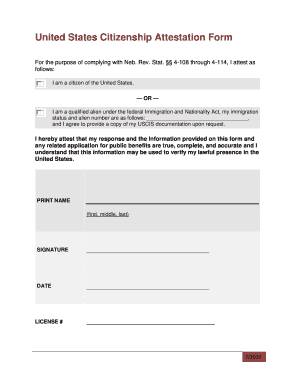 Nebraska Citizenship Attestation Form