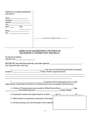 Notarized Statement of Non Ownership  Form