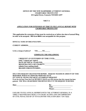 New Hampshire Charitable Registration Renewal  Form