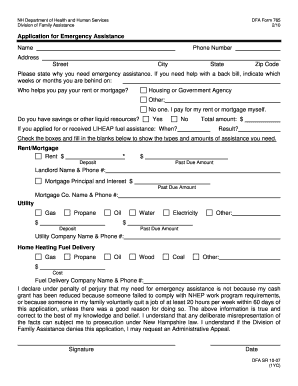 Form 765 Dhhs Nh