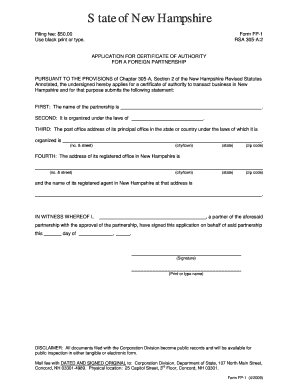 Form FP L RSA 305 A2 Sos Nh