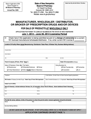 MANUFACTURER, WHOLESALER DISTRIBUTOR, or NH Gov Nh  Form