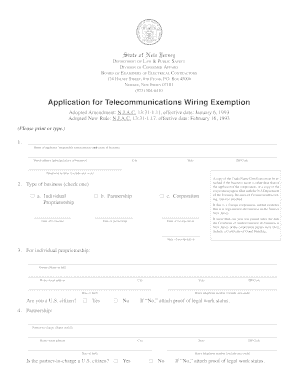 Telecommunications Exemption  Form