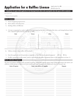 Nj Application for a Raffles License Form