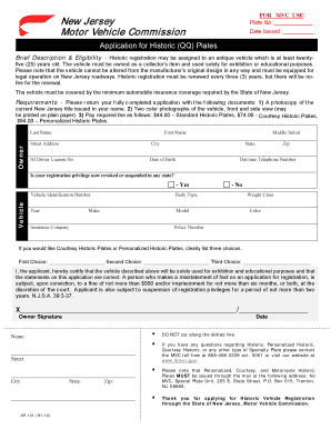 Qq Plates Nj  Form