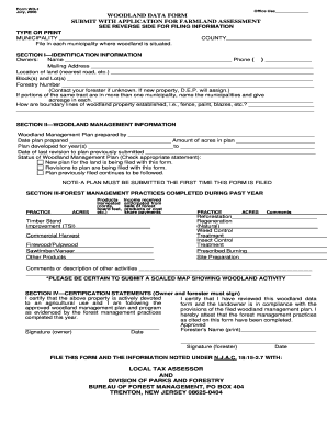 Woodland Data Form Wd 1i