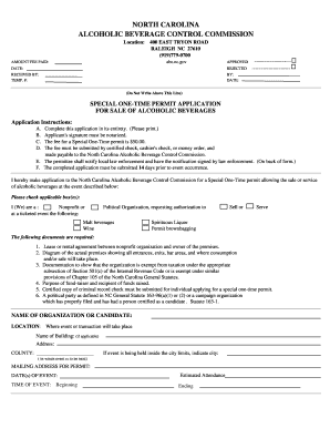  Nc Abc Special One Time Permit Application 2010