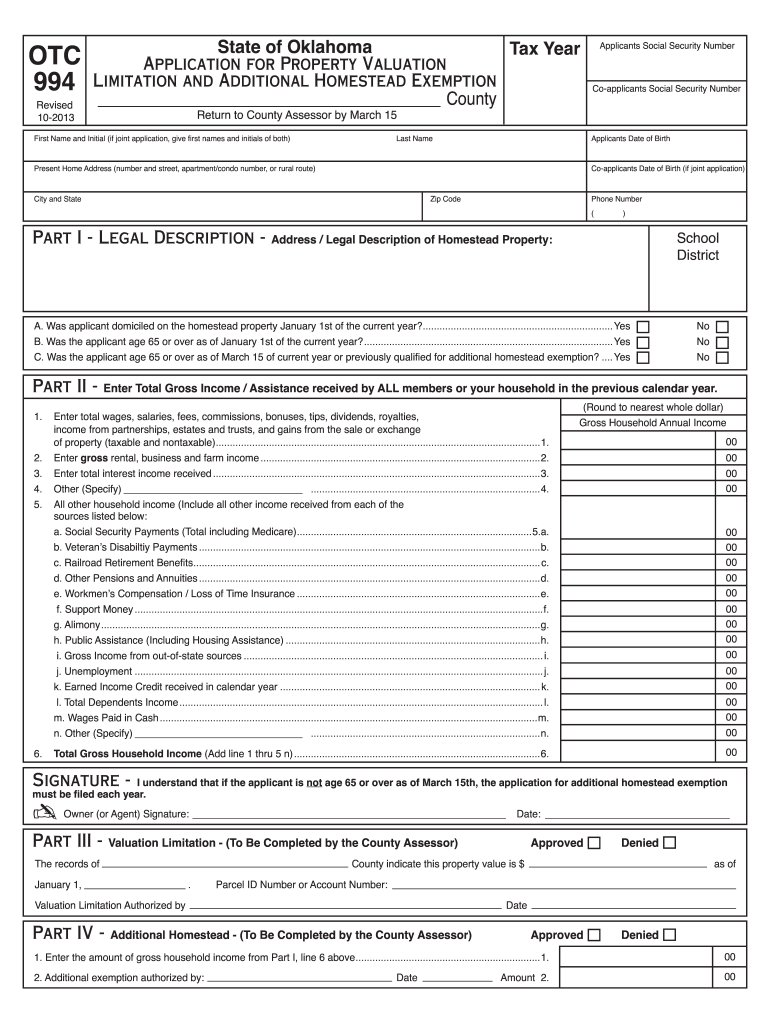 Get and Sign Otc 994  Form 2011