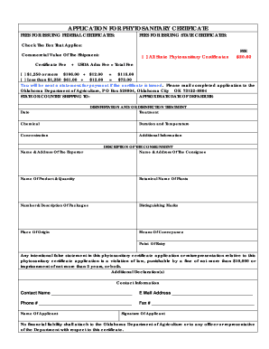 Phytosanitary Certificate Online Application  Form