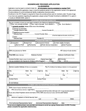 Soonercare Application Form PDF