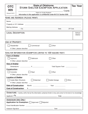 Otc 905 Form