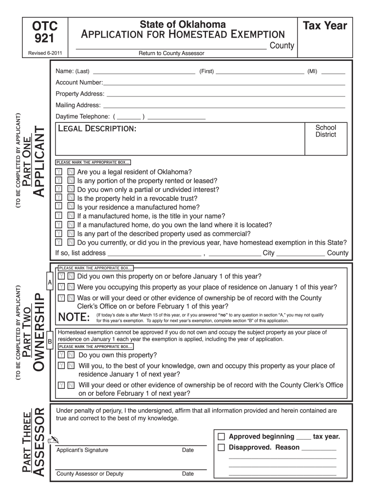  Oklahoma Homestead Exemption File Online Form 2020