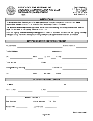 APPLICATION for APPROVAL of BROKERAGE Oregon  Form