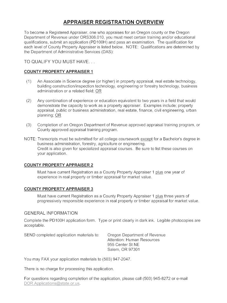  How Does an Oregon County Appraiser Become a Residential Appraiser 2009-2024