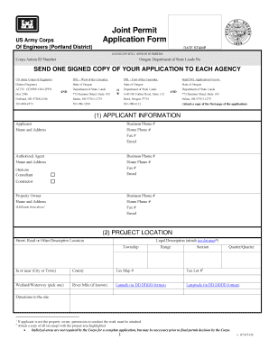 Acoe Joint Permit Application State of Oregon Form