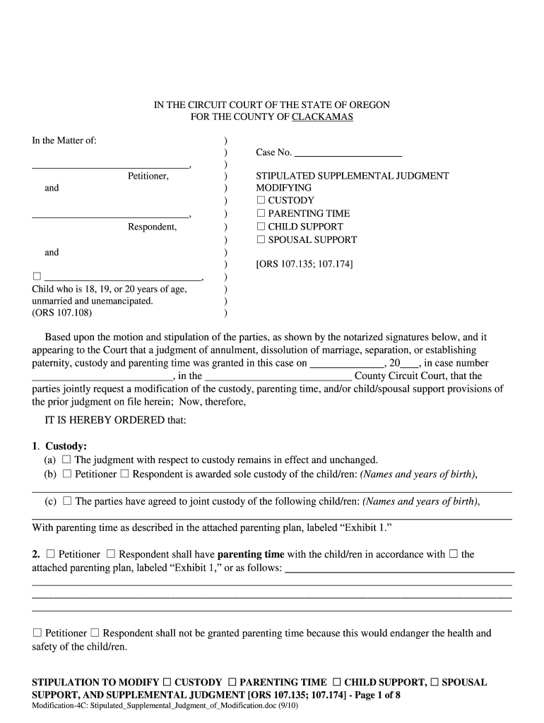 Get and Sign Oregon Probate Supplemental Judgement  Form 2010