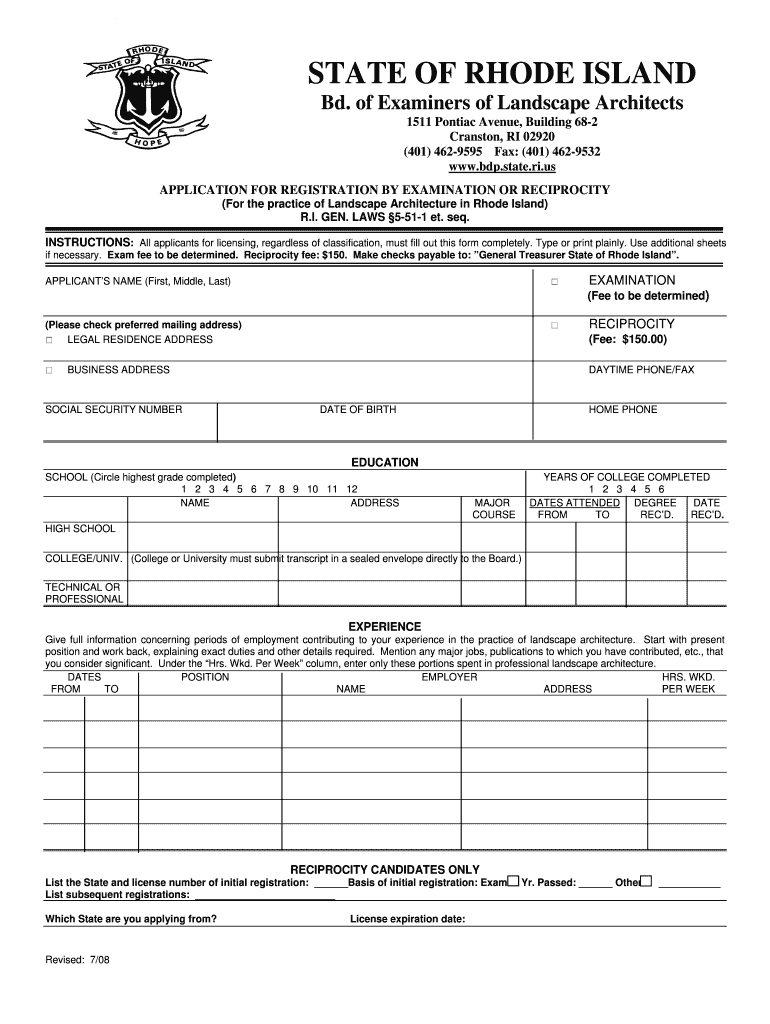 STATE of RHODE ISLAND Ri  Form