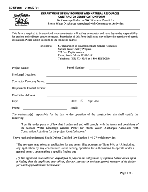 Contractor Certification Form