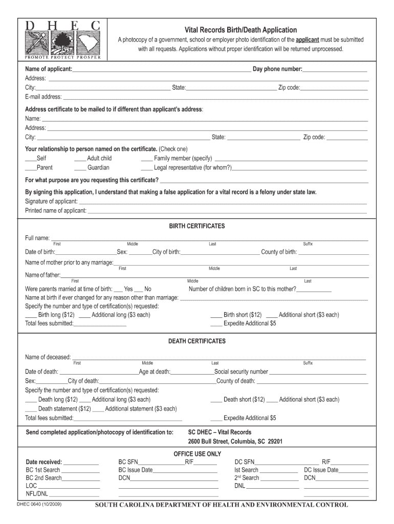 Get and Sign Sc Dhec Application 2009-2022 Form