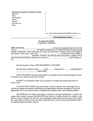 Illinois Warranty Deed Form