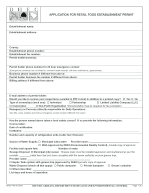 Dhec Form 1769 Application Permit