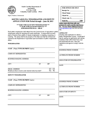 Sc Weighmaster License Application Printable  Form