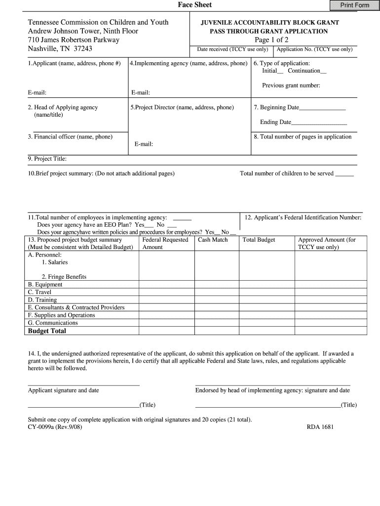 DETAILED BUDGET TN Gov Tn  Form