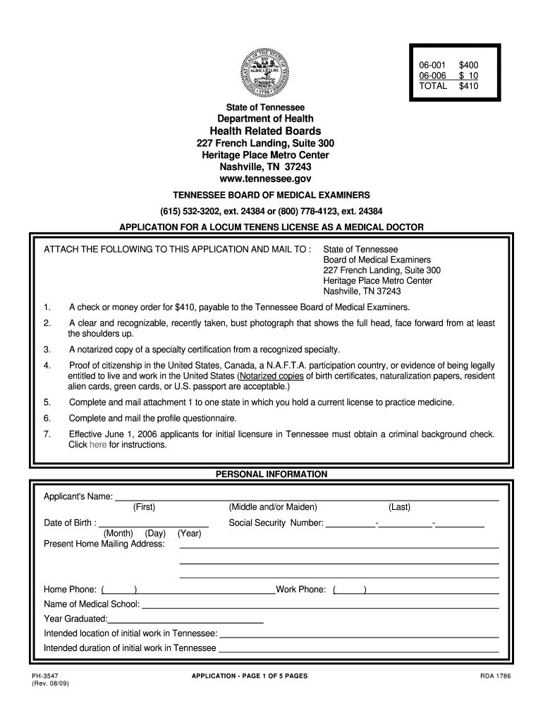 G4096177application for a  the Tennessee Department of Health  Health Tn  Form