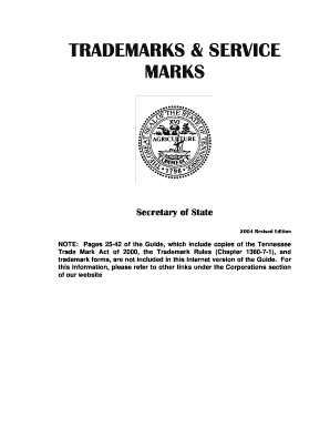 Trademark Filing Guide TN Gov Tn  Form