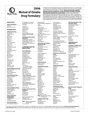 Mutual of Omaha Declinable Drug List  Form