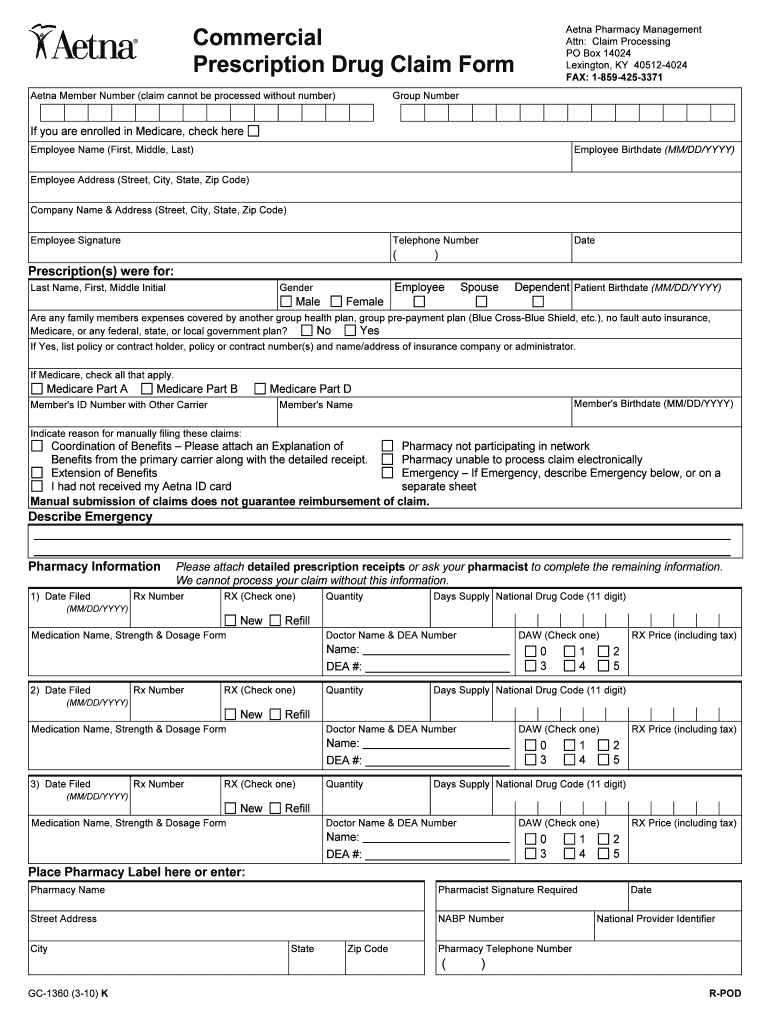 Aetna Cms 1500 Form